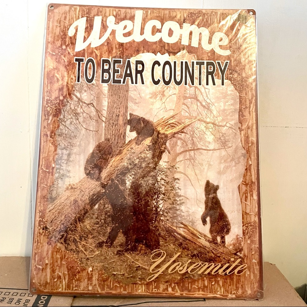 NEW Yosemite National Park Welcome To Bear Country Metal Sign